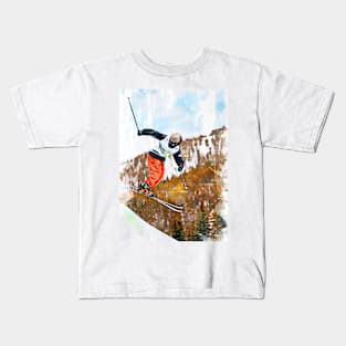 Pro Skier In The Air. For ski lovers Kids T-Shirt